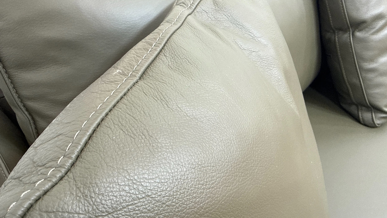 Sofology Palazzo Leather 3 Seater without Trim in Trusty Matt Olive