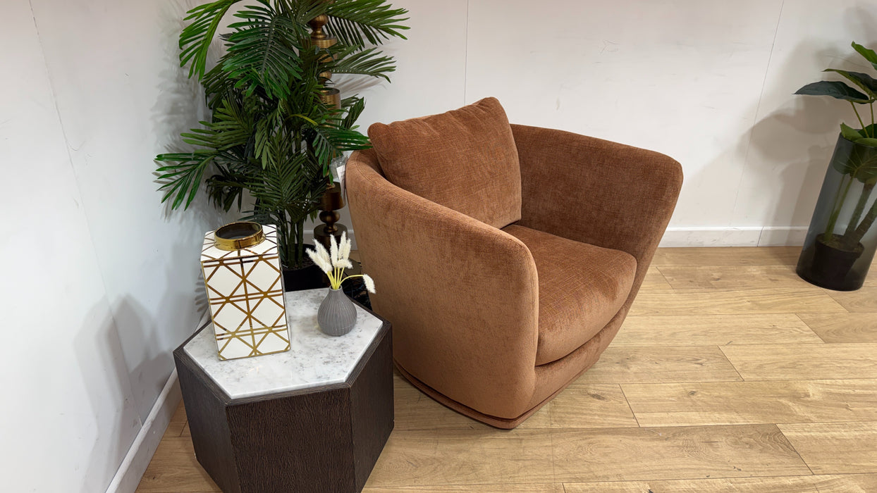 Sofology Serene Fabric Swivel Chair	in Casual Chenille Rust