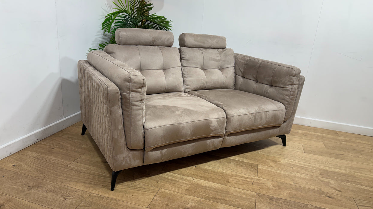 Sofology Muse Fabric 2 Seater Power Recliner Supportive Headrests in Lifestyle Plush Nutmeg