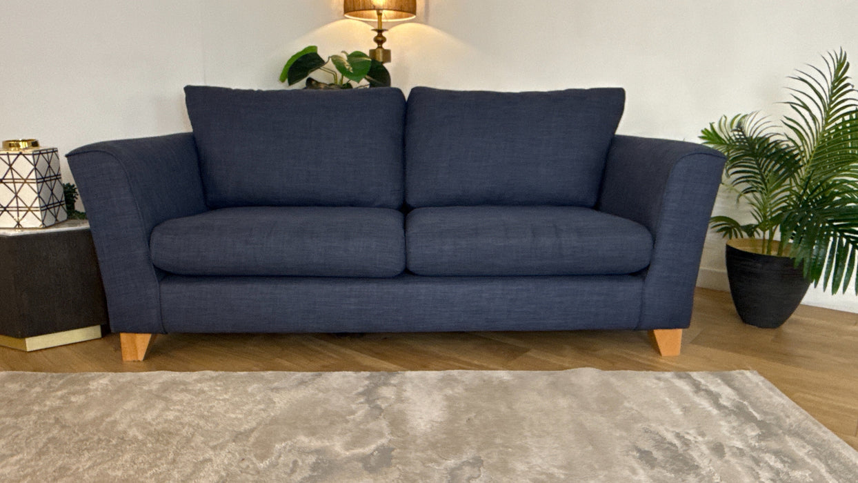 Sofology The Layla 3 Seater Fabric Sofa in Linoso Indigo/Ocean Mix