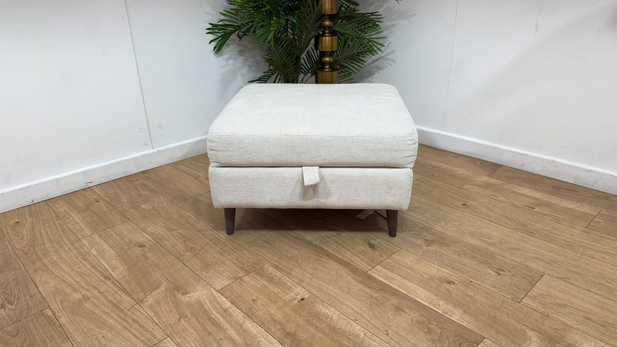 Sofology Hackney Fabric Storage Memory Foam Footstool in Linen Look Chenille Mist