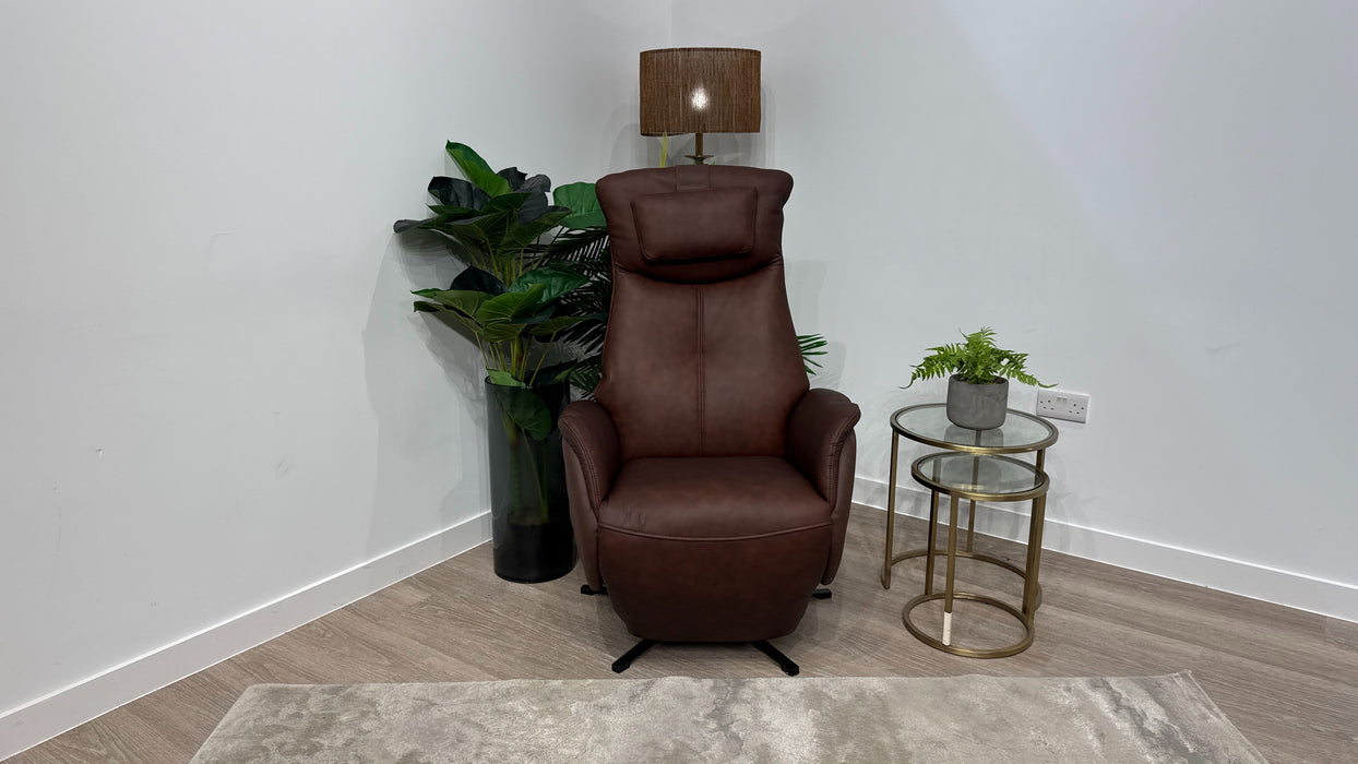 DFS Luxford Express Chair Power Rise & Recliner in Chestnut