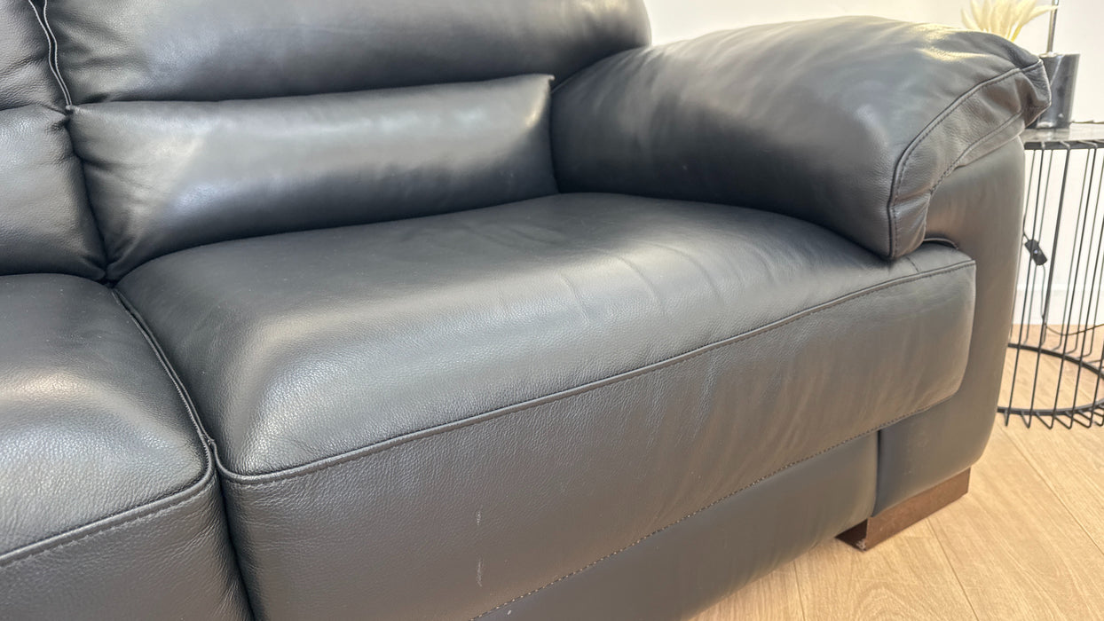 Santino 2 Seater - Leather Sofa - Hampshire Black