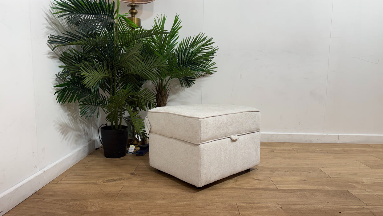 Sofology Mayfair Fabric Storage Footstool in Linen Look Chenille Mist