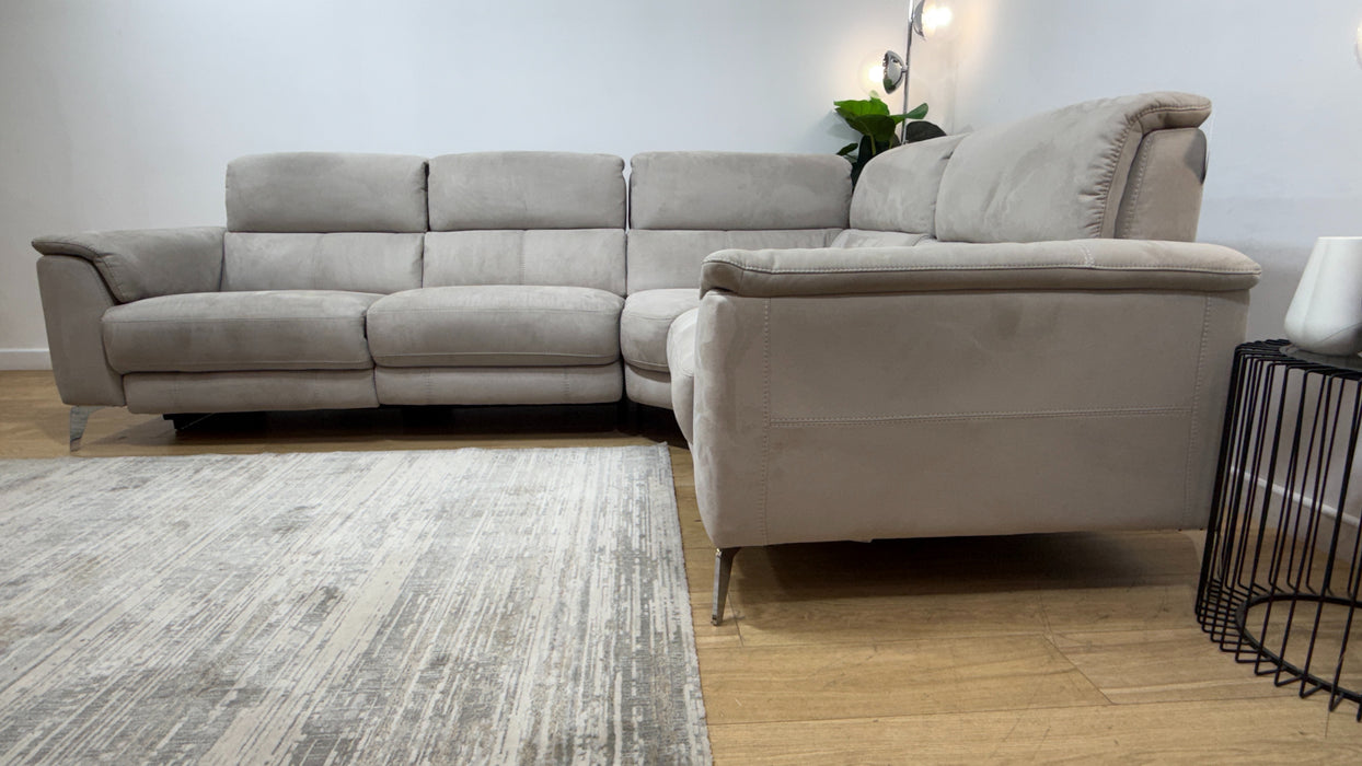 Sofology Illinois Fabric 2 Corner 1 Power Recliner/Headrest x 1 in Lifestyle Textured Grey
