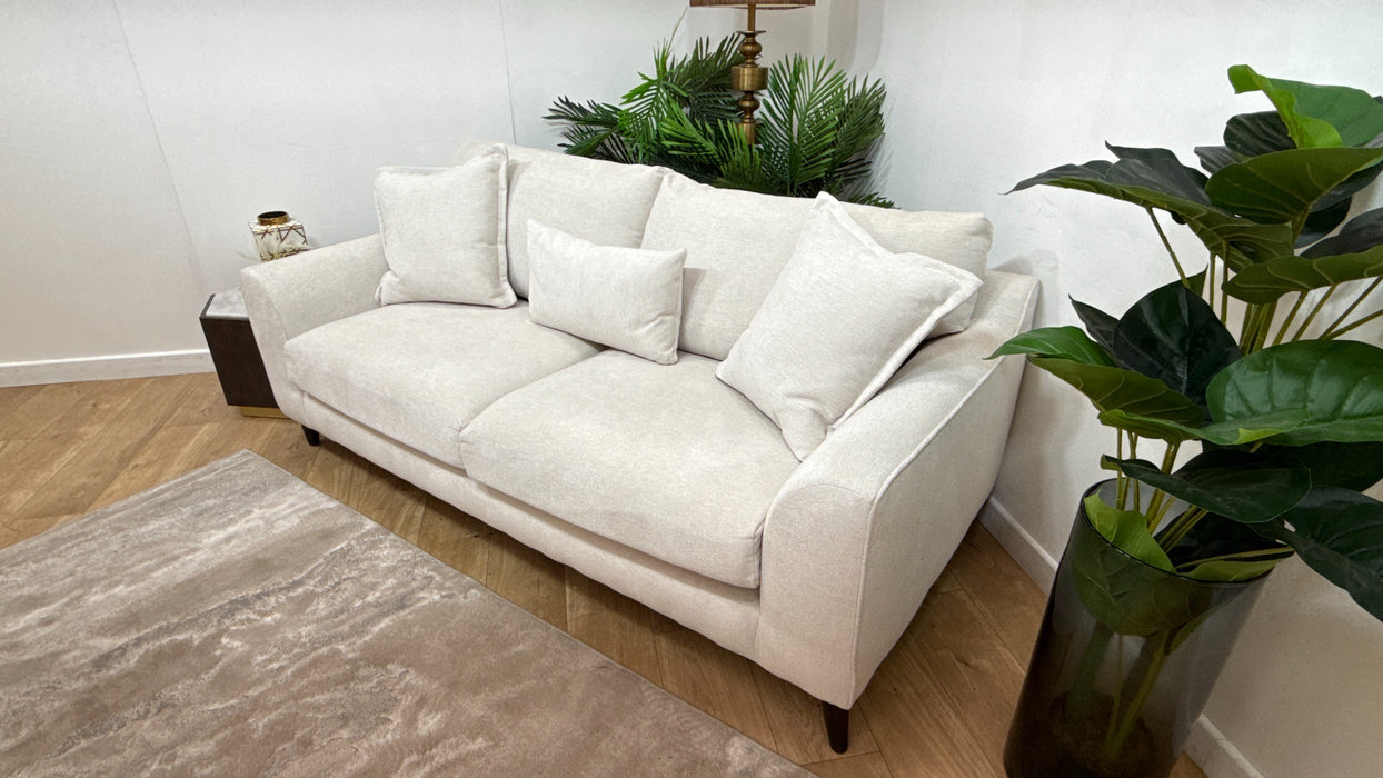 Sofology Mayfair Fabric 3 Seater Foam Seats in Linen Look Chenille Mist