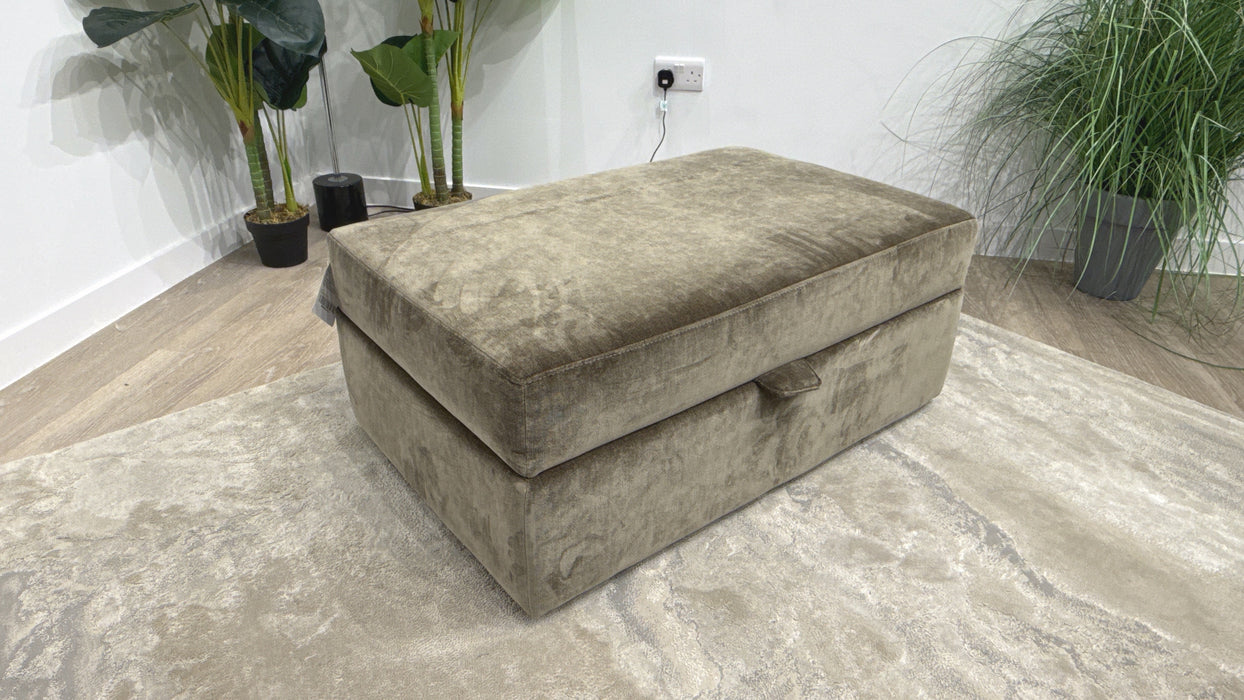 Sofology Regency Fabric Large Storage Footstool in Fine Textured Chenille Bark