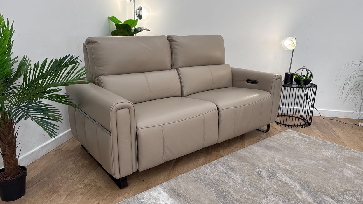 Sofology Ravello 2.5 Reclining Leather Sofa in Trusty Embossed Stone