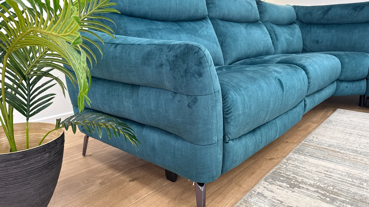 Sofology Renato Fabric Power 3 Corner 1.5 in Teal
