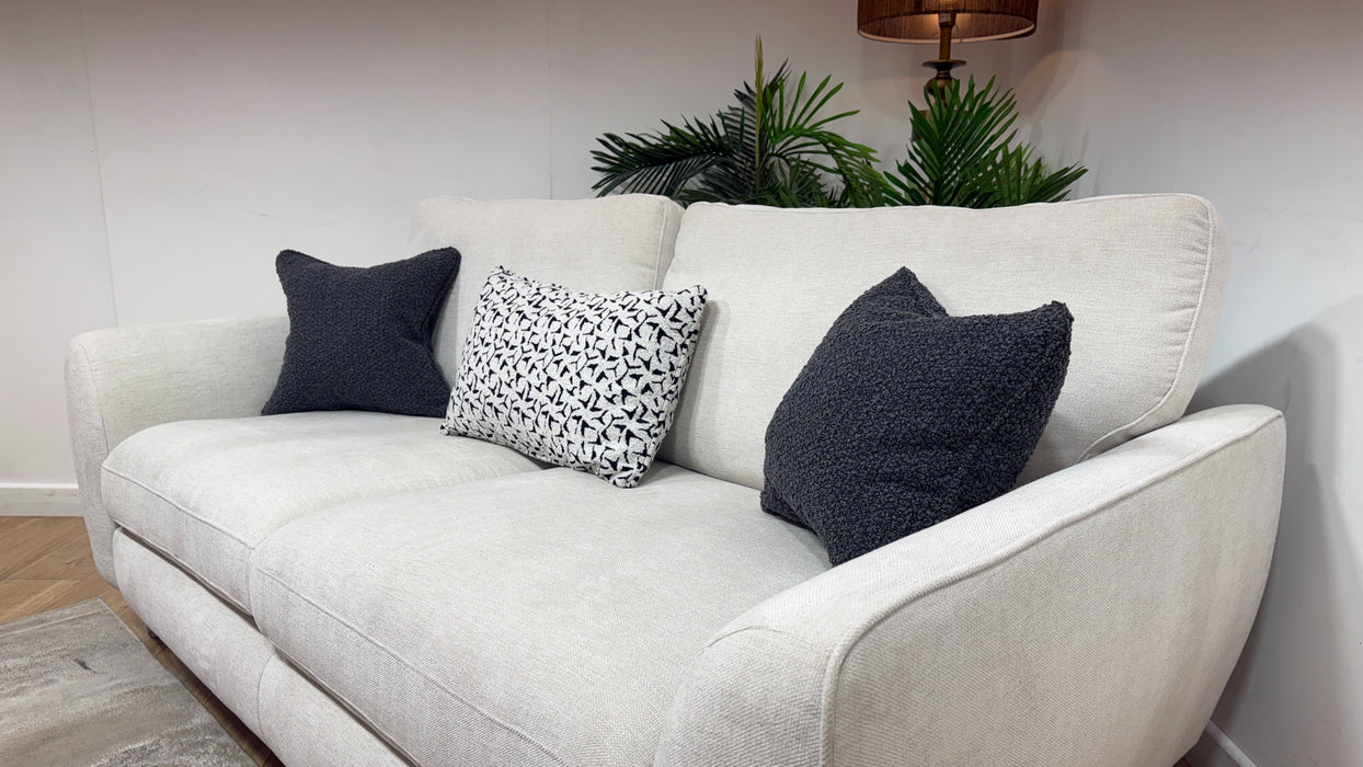 Sofology Hackney Fabric 3 Seater Sprung Seats in Linen Look Chenille Mist Mix