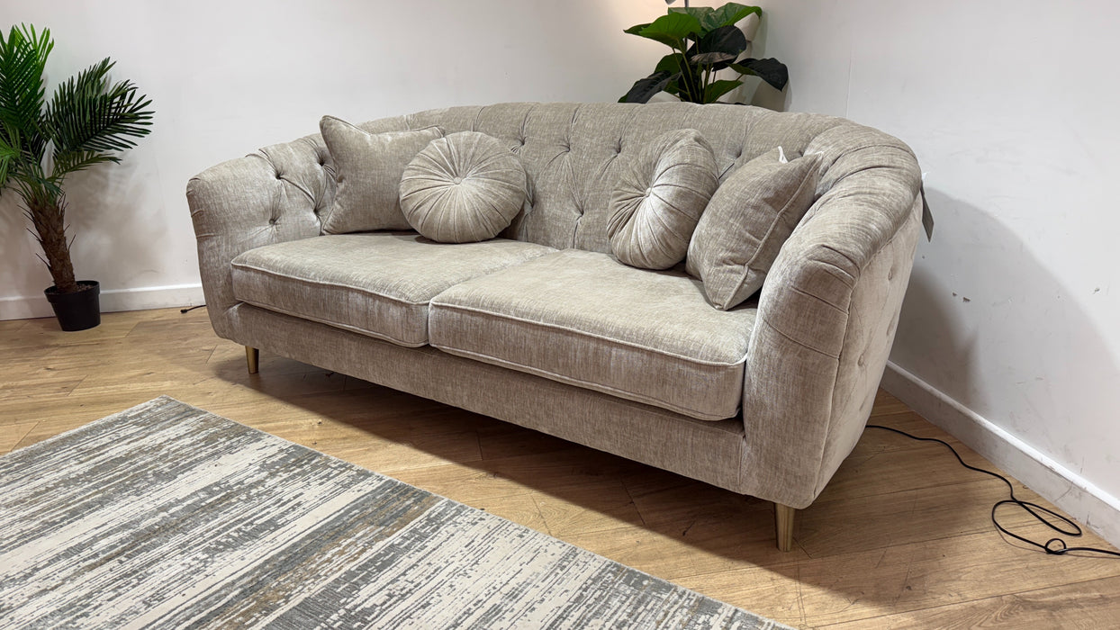 Sofology The Gatsby Fabric 3 Seater in Luxury Chenille Linen