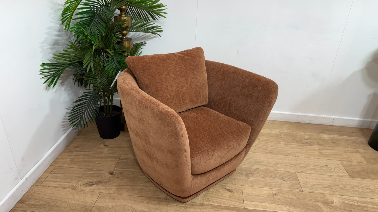 Sofology Serene Fabric Swivel Chair	in Casual Chenille Rust