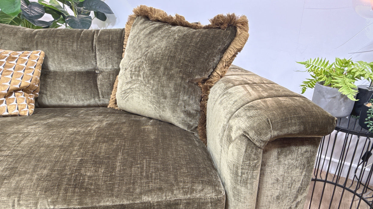 Sofology Regency Fabric 4 Seater Split Foam Seats in Luxe Chenille Olive Mix