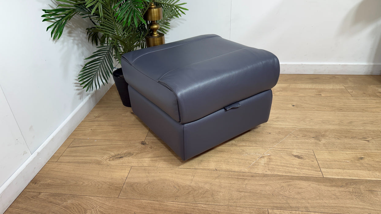 Sofology Albion Leather Storage Footstool in Lavender Grey