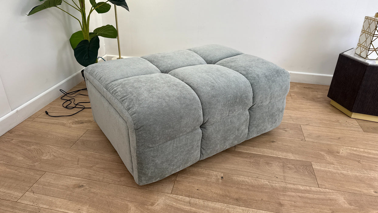 Sofology The Lunar Footstool in Textured Chenille Seafoam