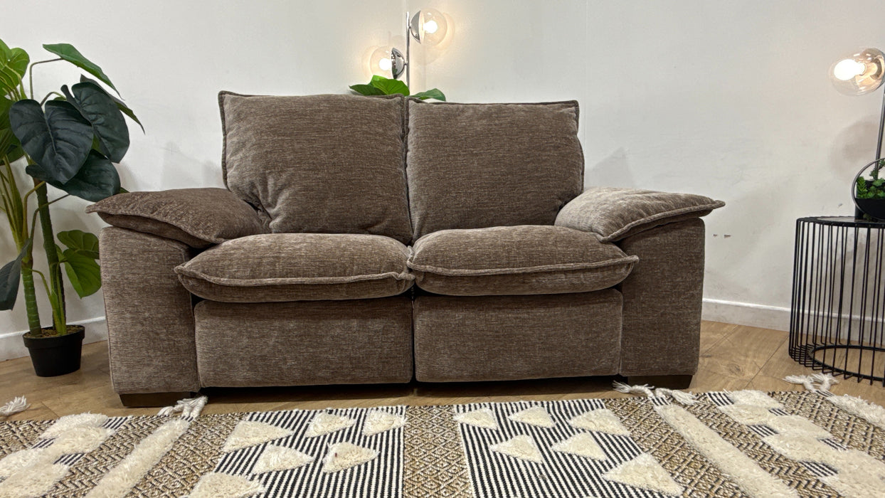 Sofology Embrace 2 Seater Power Recliner/Headrest in  Chenille BrownFab