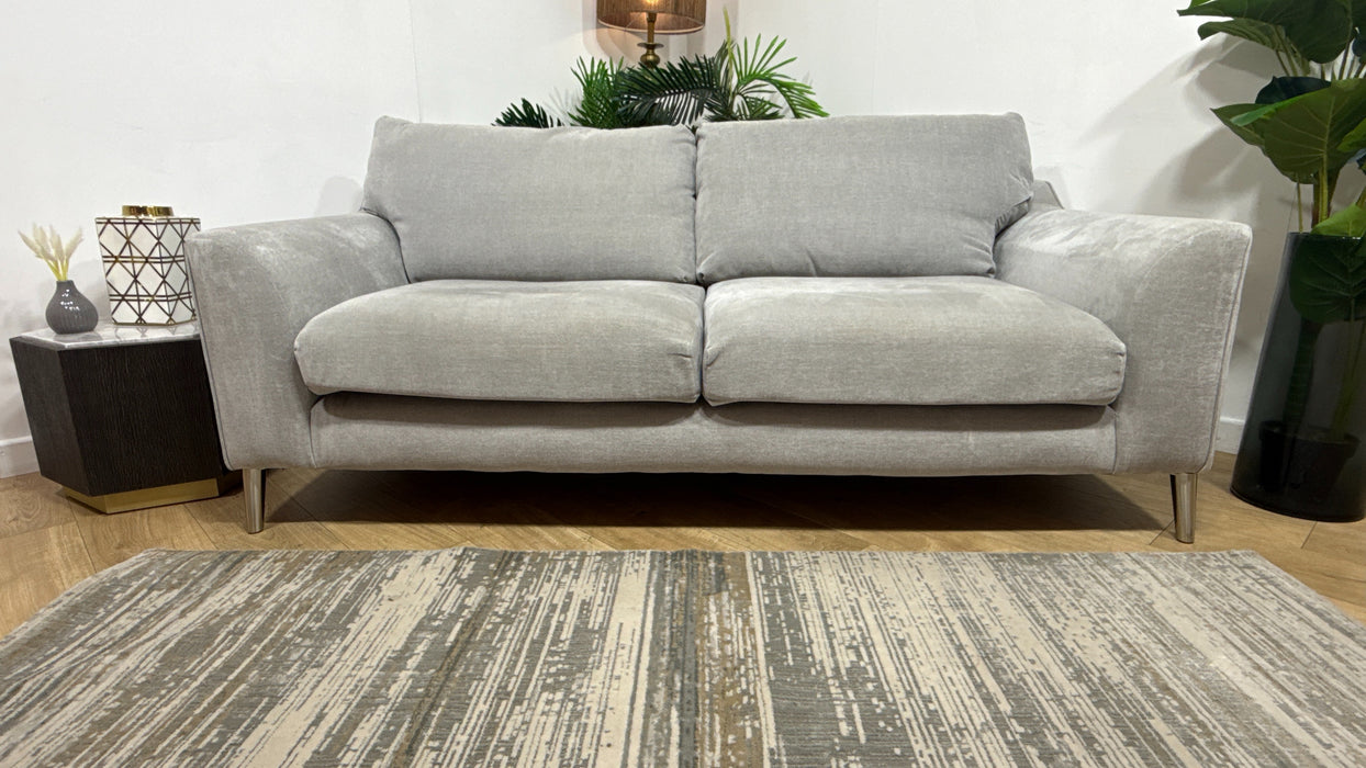 Sofology Mayfair Fabric 3 Seater in Soft Chenille Silver/Silver Mix