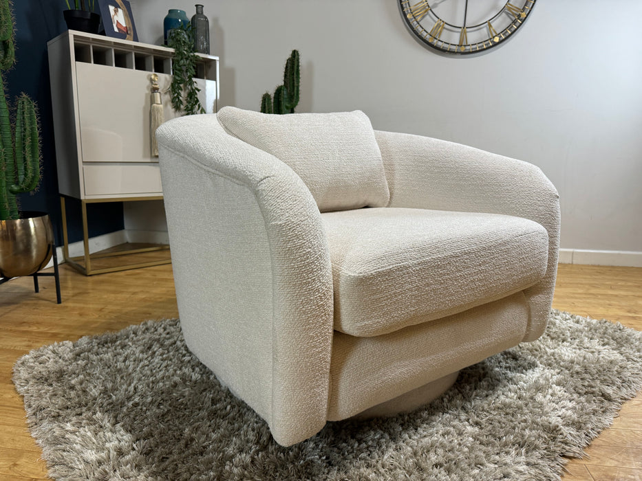 Westwood Fabric Swivel Chair - Soft Boucle Ecru - (WA2)