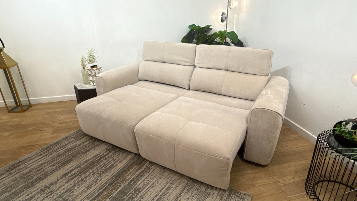 Sofology Riviera Fabric 3 Seater Motion Chaise in Relaxed Chenille Cotton