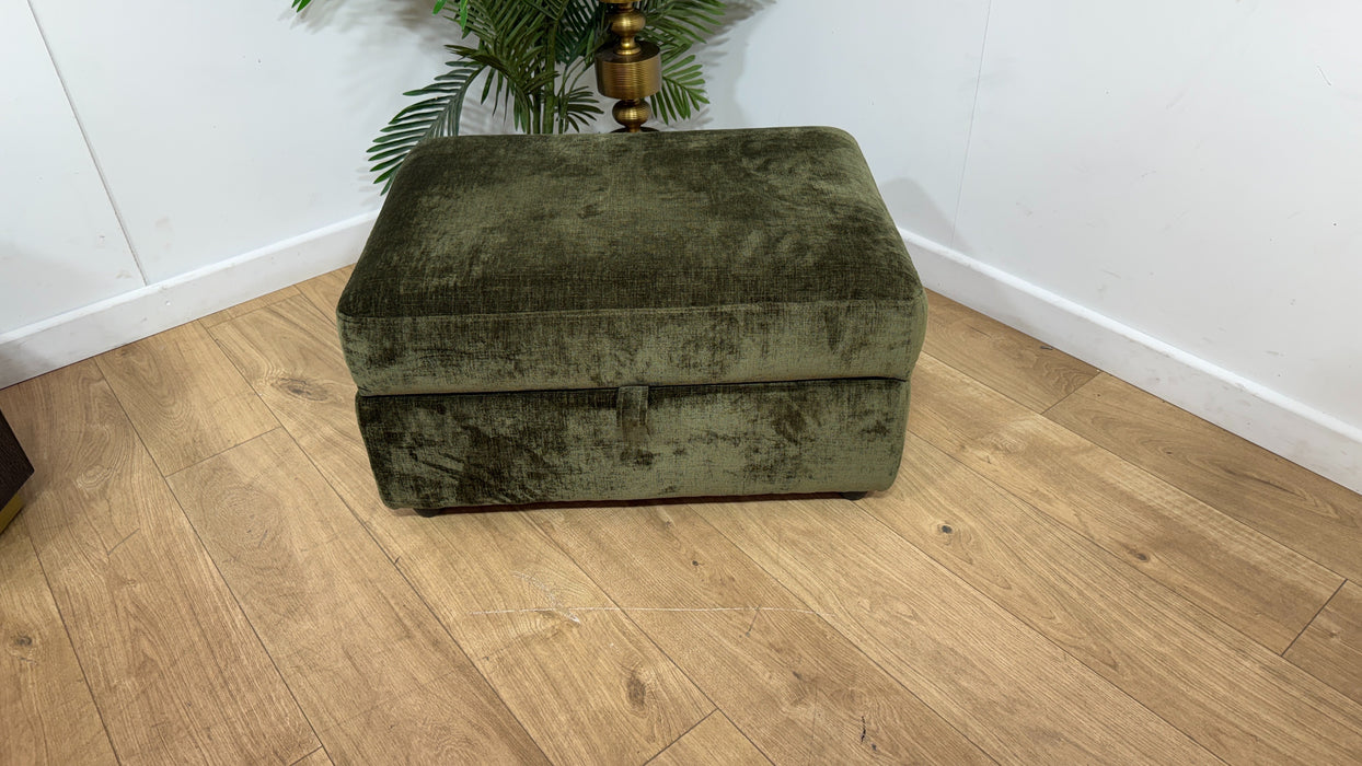 Sofology Portobello Storage Foam Footstool in Luxury Chenille Olive