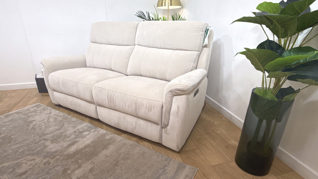 Sofology Bradie Fabric 2.5 Seater Power Recliner/Headrest in Relaxed Chenille Cotton