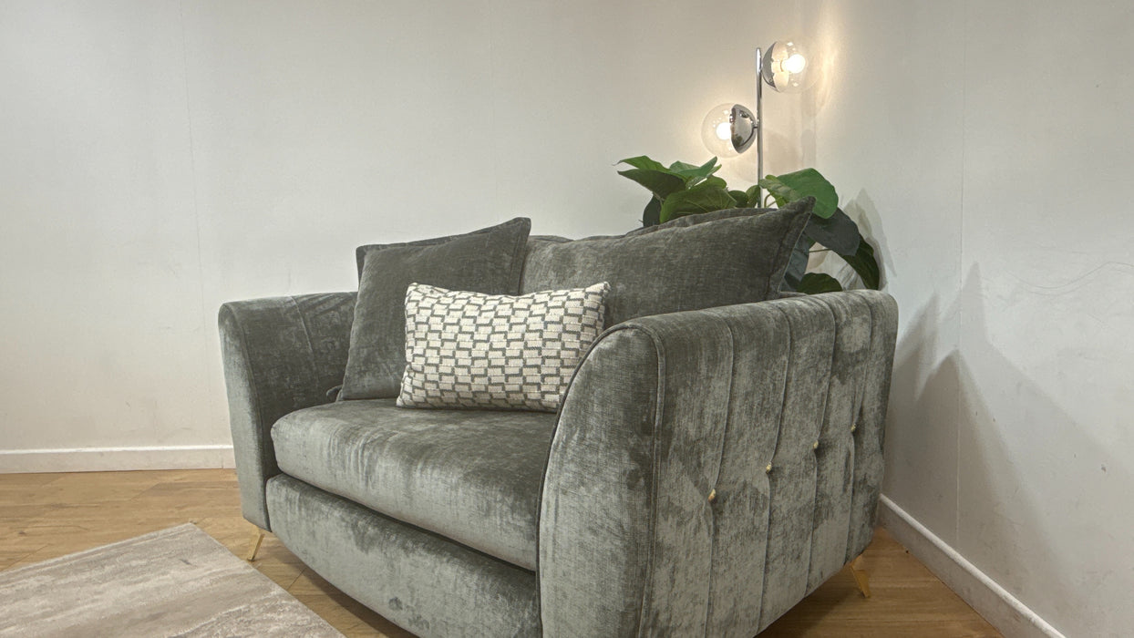 Sofology Luella Fabric Loveseat in Luxe Chenille Alpine Green Mix