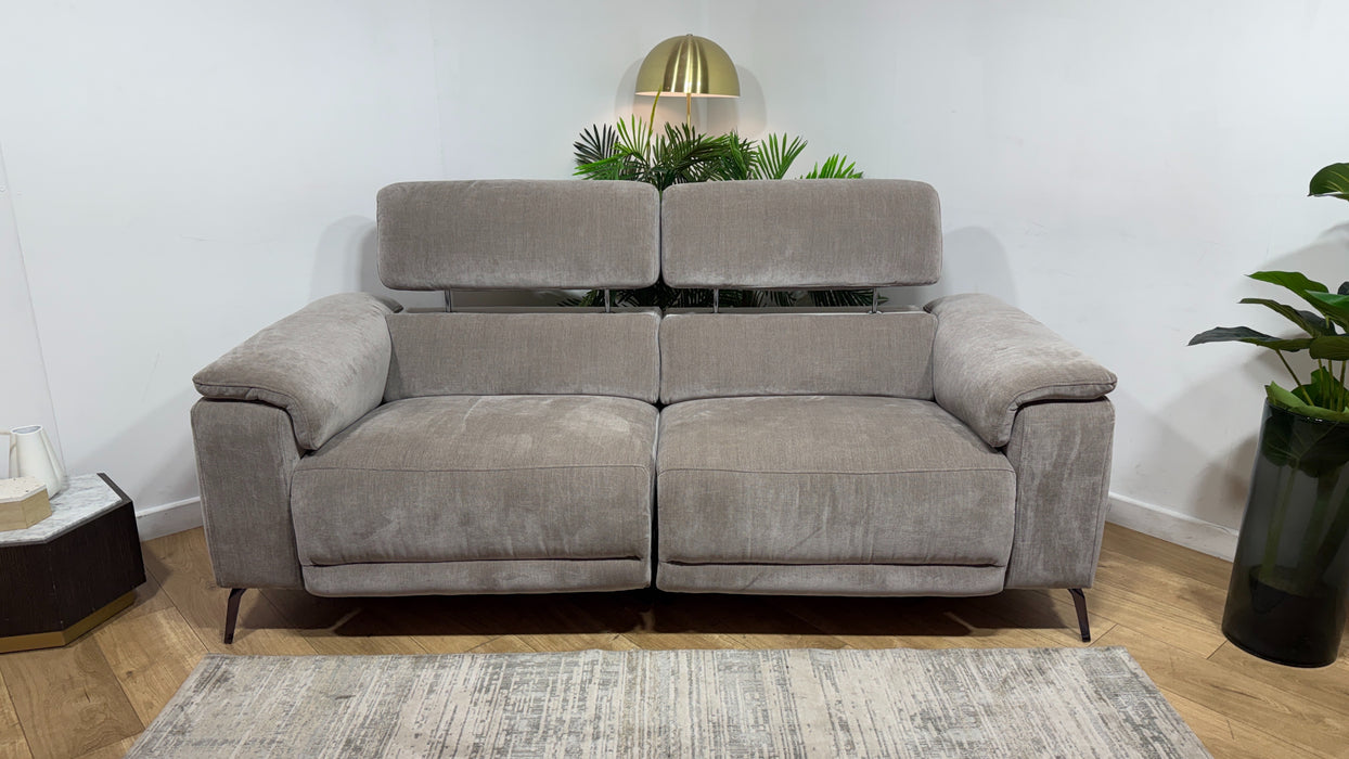 Sofology Fratelli Fabric 2.5 Seater Power Recliner/Headrest in Relaxed Chenille Nutmeg