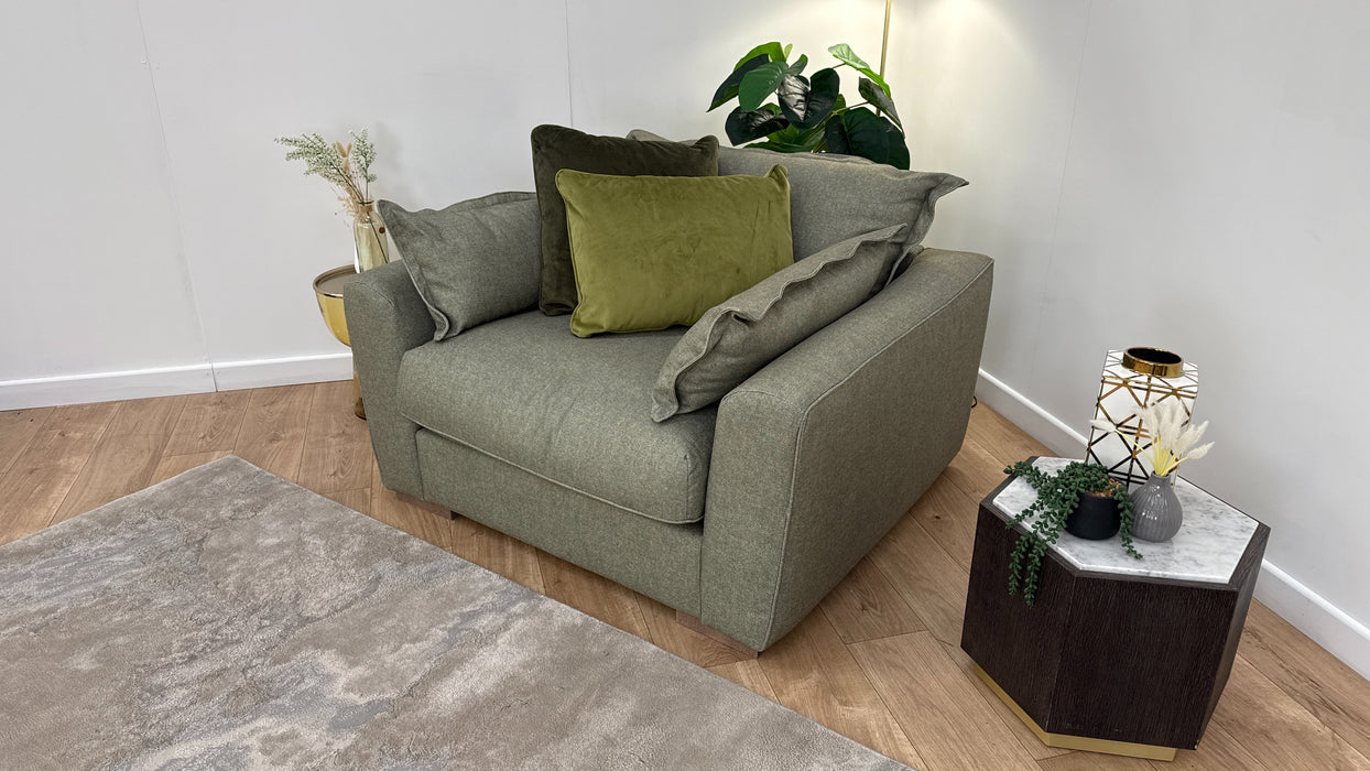 Sofology Gaia Fabric Loveseat in Buckingham Gold