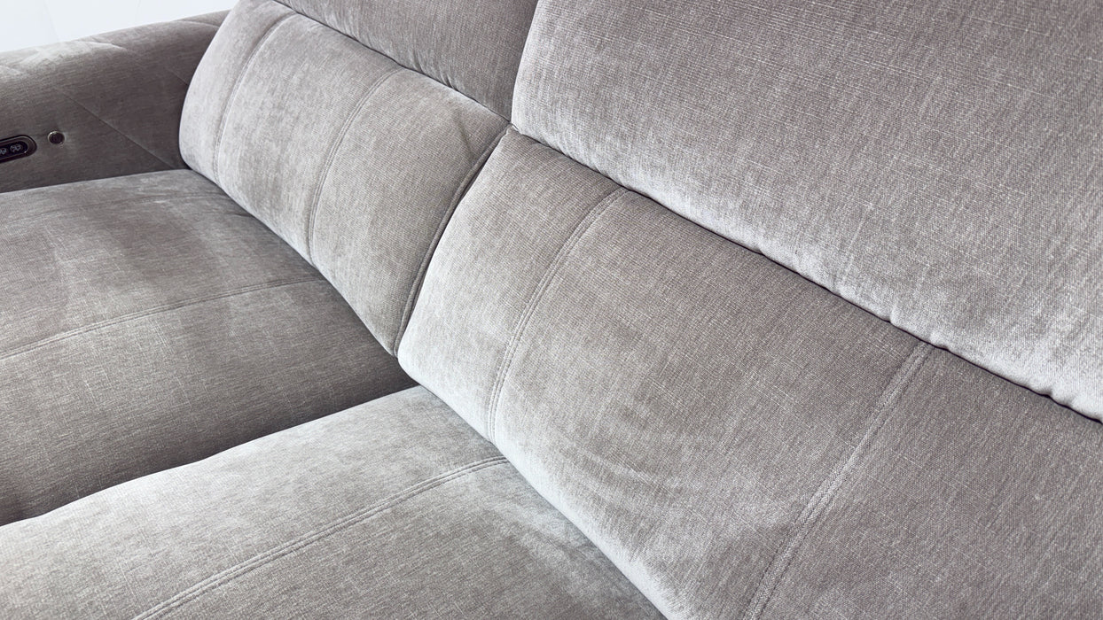Sofology Allure Fabric 2.5 Seater Power Recliner/Headrest Heated Seats Lumbar Support in Relaxed Chenille Nutmeg