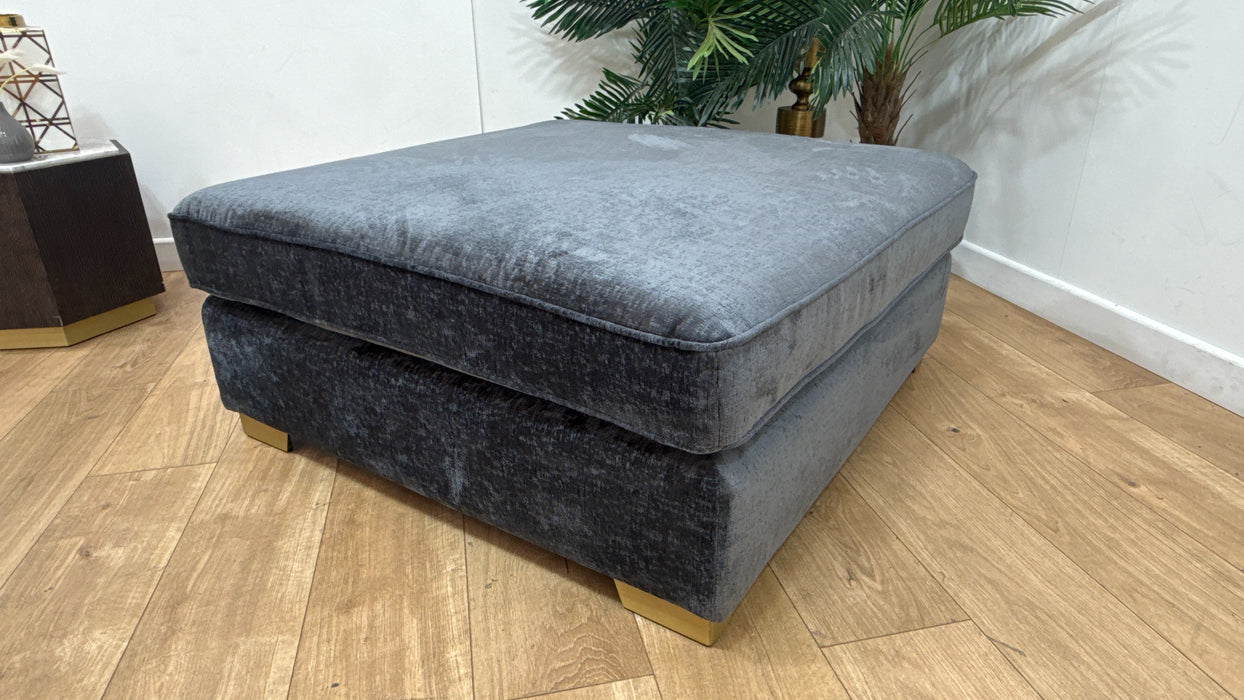 Sofology Odette Fabric Footstool in Adele Midnight