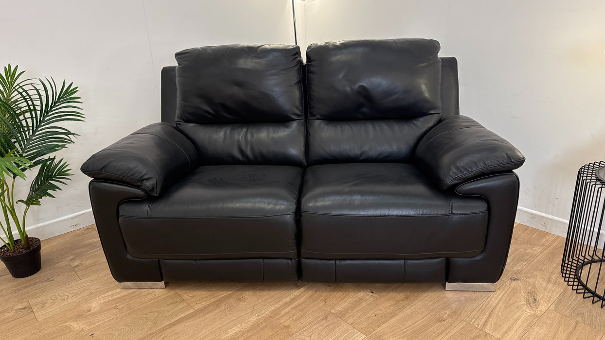 Falcon 2 Seater  - Leather Power Reclining Sofa - Black