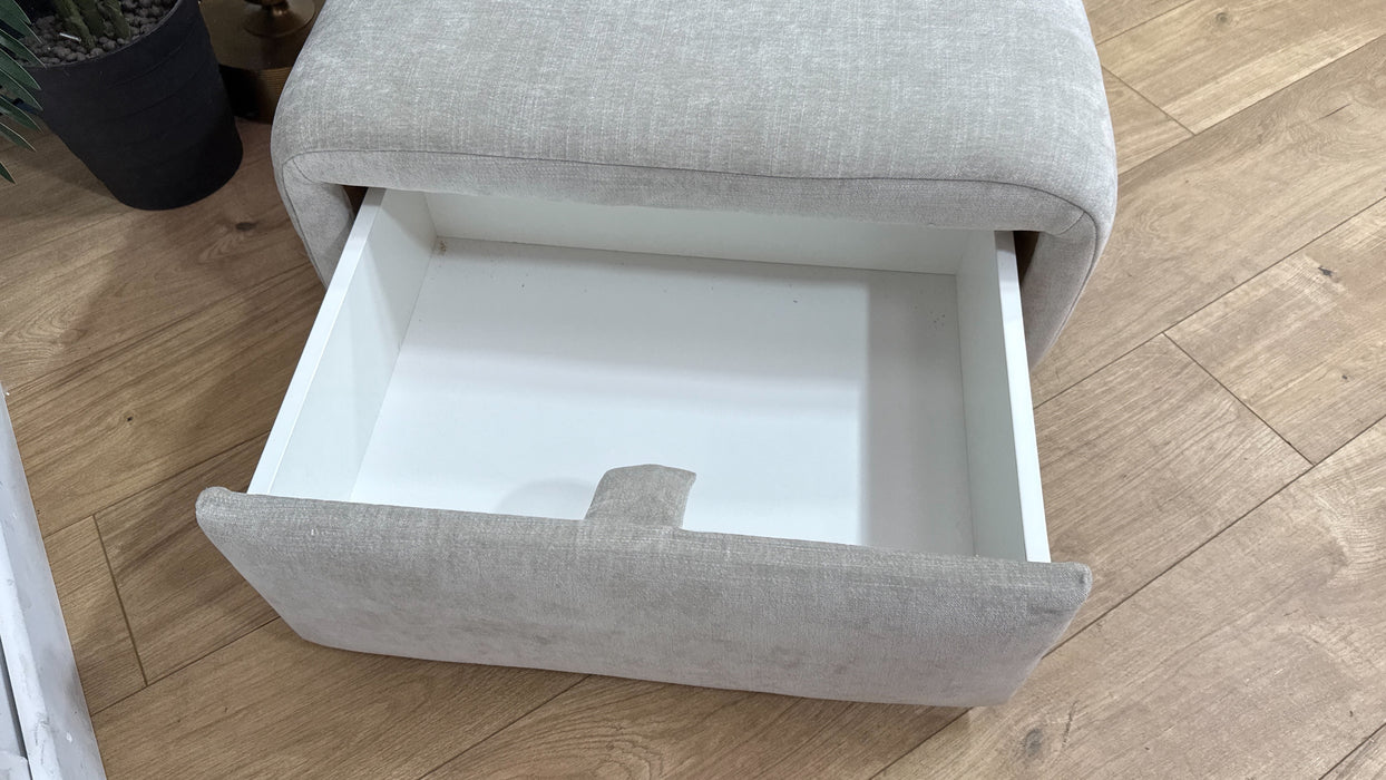 Sofology Waldorf Fabric Storage Footstool in Soft Chenille Linen