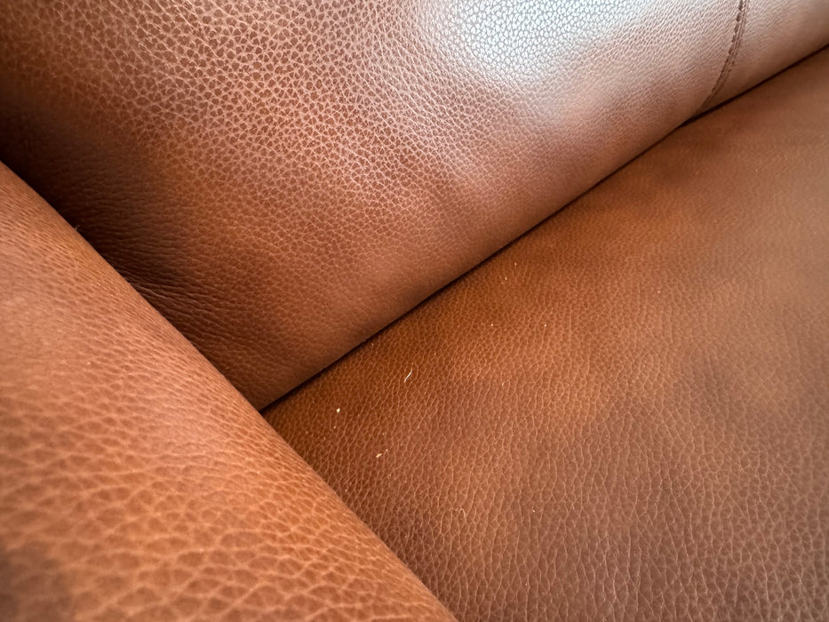 Benz Leather 3 Seater - Trusty Sheen Butterscotch - Power Headrest Power Recliner (WA2)