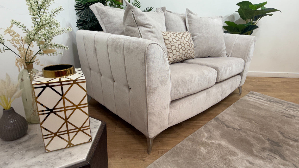Sofology Luella Fabric 2 Seater in Luxe Chenille Oyster Mix