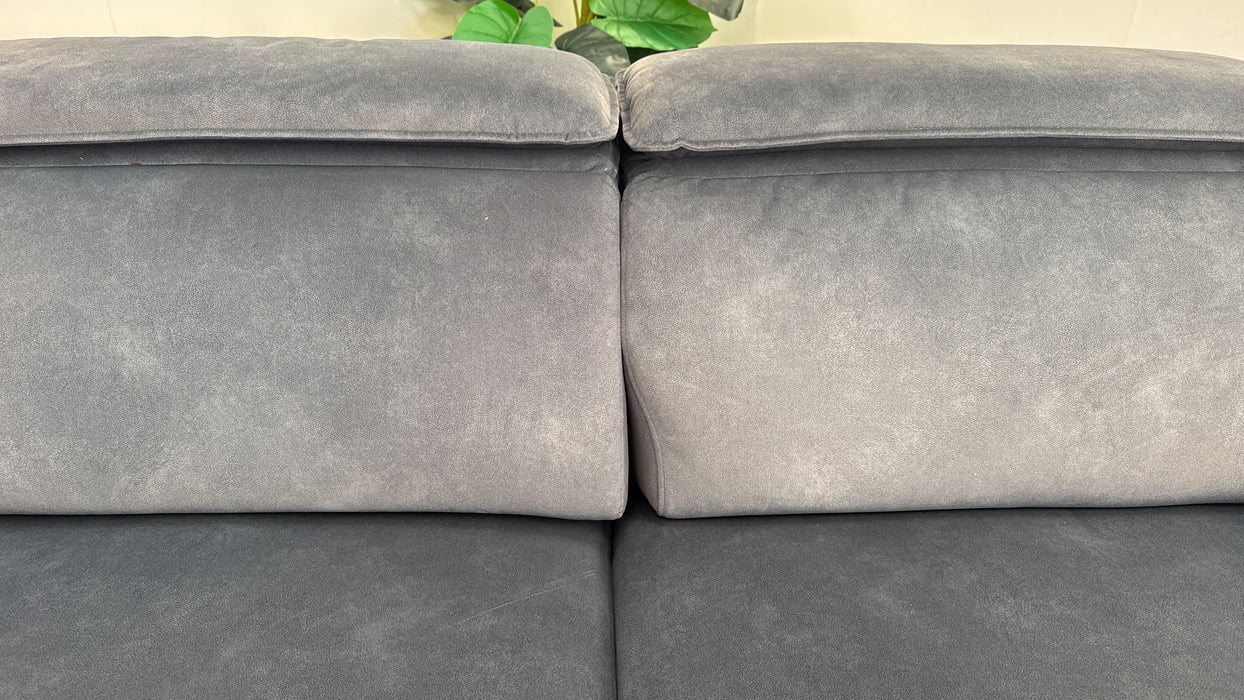 Sofology Benz Fabric 3 Seater Power Recliner/Headrest in Lifestyle Flecked Charcoal