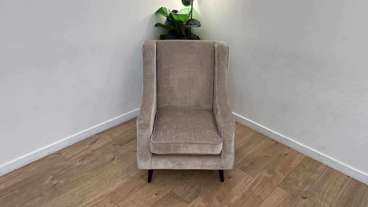 Sofology The Valentina Fabric Accent Chair Foam/Fibre Seat in Luxury Chenille Linen