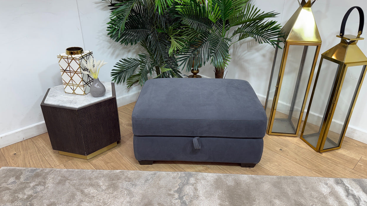 Sofology Sonno Fabric Storage Footstool in Lifestyle Nubuck Feel Steel Grey