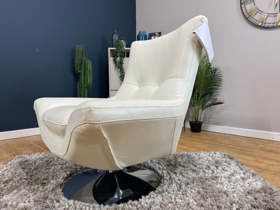 Missouri Leather Swivel Chair - Trusty Sheen White (WA2)