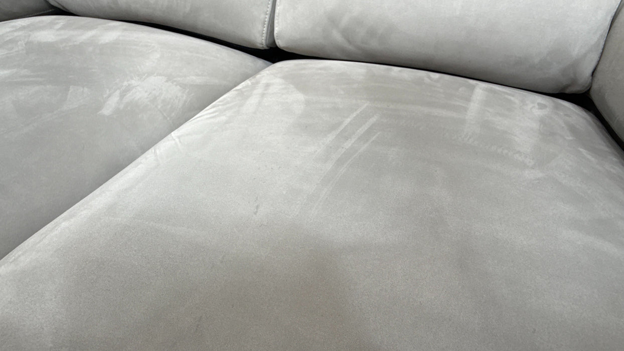 Sofology Ripley Fabric 2 Seater Power Recliner/Headrest in Lifestyle Nubuck Feel Light Grey