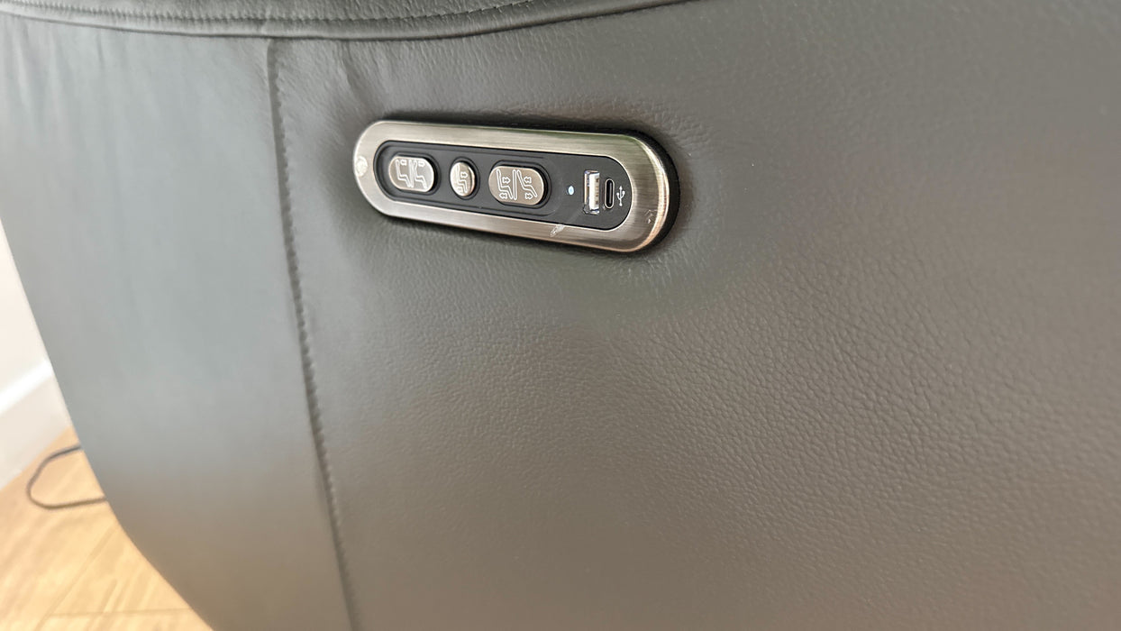 Sofology The Parker 2 Seater Reclining Sofa in Trusty Sheen Leather Charcoal