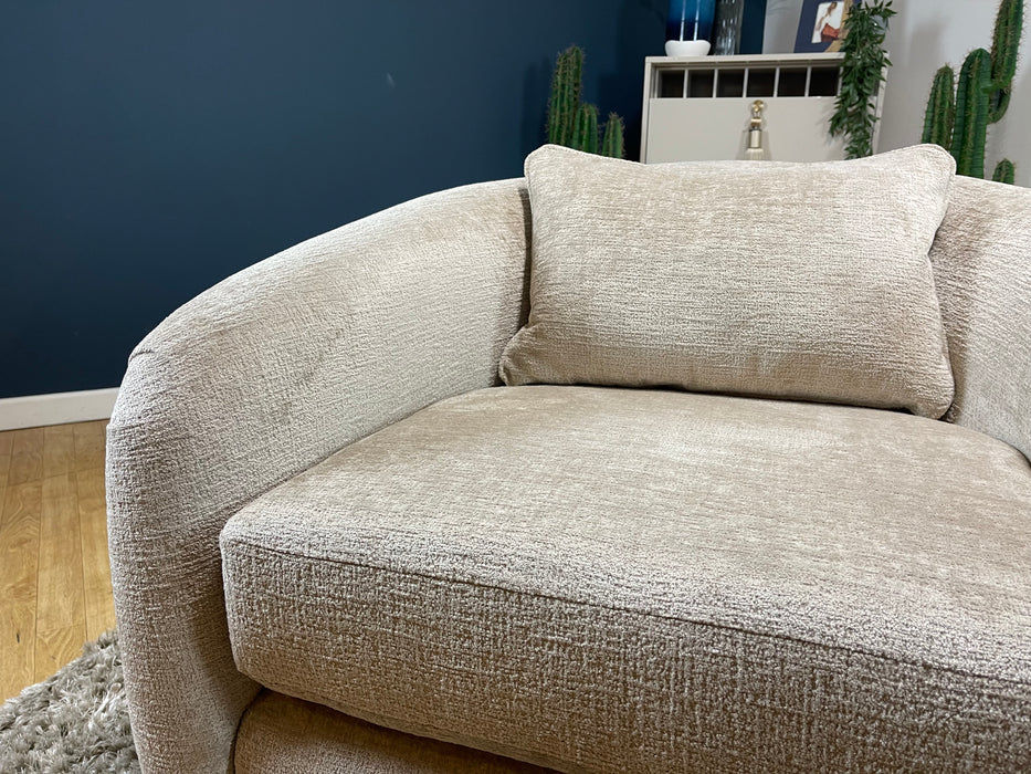 Westwood Swivel Chair Teddy Chenille Natural Fabric All Over (WA2)