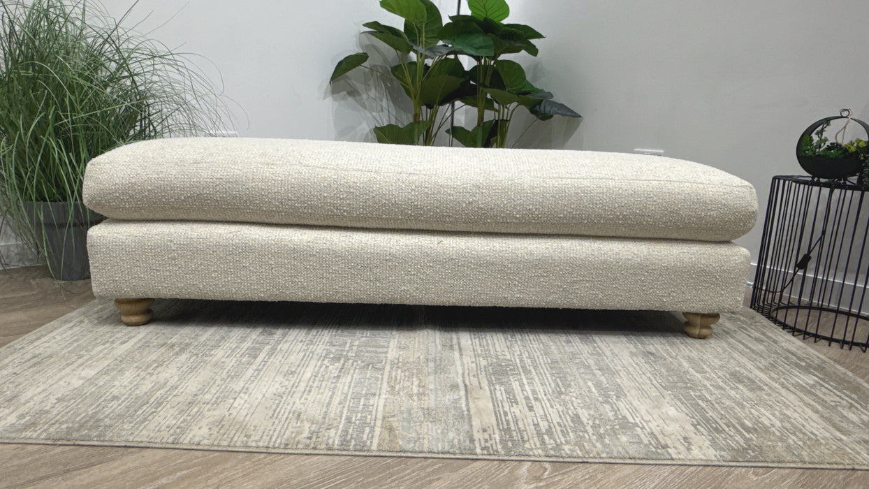 Sofology Hampton Fabric Small Bench Foostool in Chunky Knit Chenille Opal