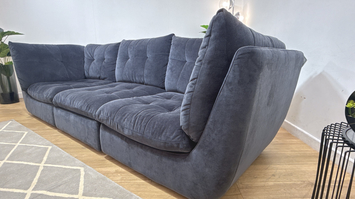 Sofology Cocoon Fabric 4 Seater in Relaxed Chenille Ink