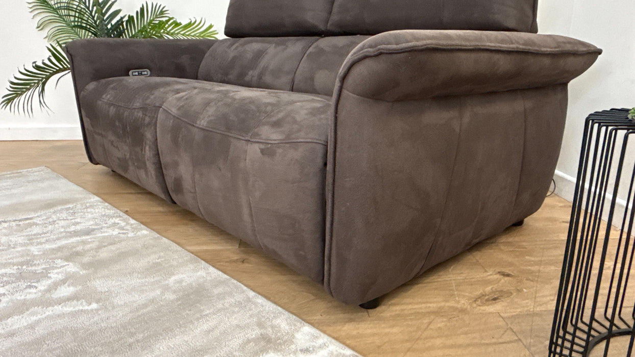 Sofology Cadenza Fabric 2.5 Seater Power Recliner/Headrest in Altara Cappuccino