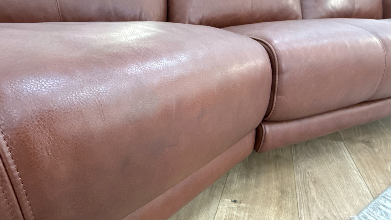 Sofology Adler Leather Asymmetric 4 Seater in Relaxed Soft Brown