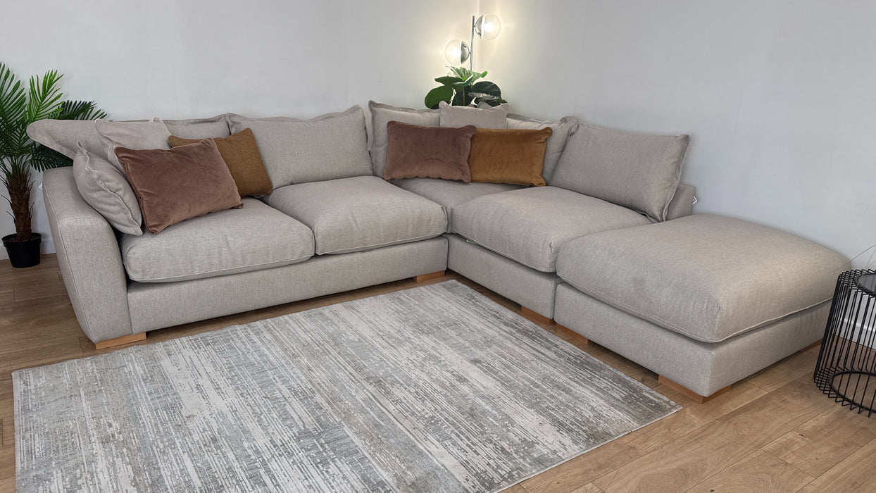 Sofology Gaia Fabric 3 Corner 1.5 Terminal in Lifestyle Woven Linen Mix