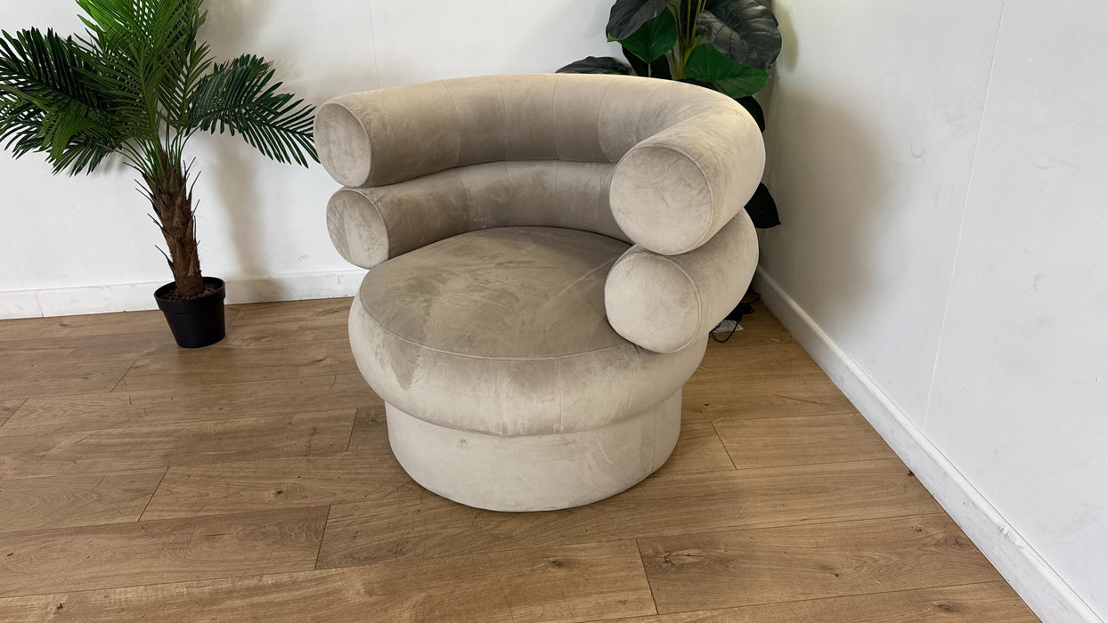 Sofology The Fitzrovia Fabric Accent Chair in Matt Velvet Stone Without Trim