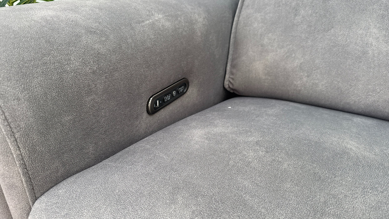 Sofology The Premiere 2.5 Seater Console Fabric Recliner in Lifestyle Flecked Mocha