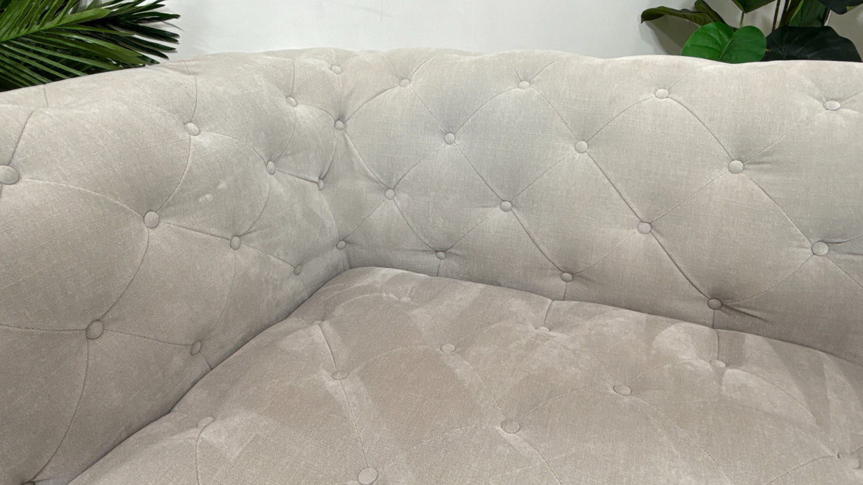 Sofology Venezia Fabric 3 Seater in Relaxed Chenille Stone