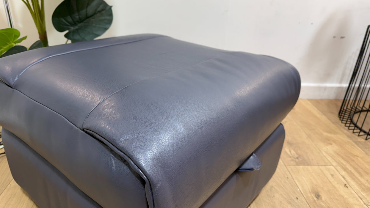 Sofology Majestica Leather Small Storage Footstool in Lavender Grey